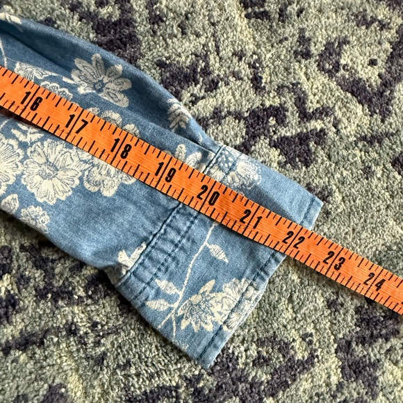 New With Tags Y2K Boho Floral Chambray Belted Button-Up Collared Dress Size S - Picture 9 of 10